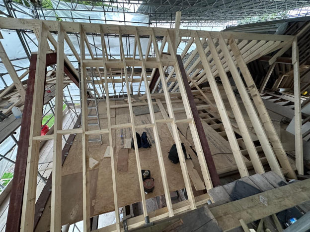 Roof Rafters being built